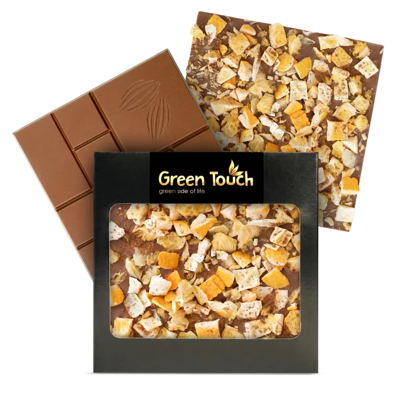 CZEKOLADA MLECZNA ŚWIĄTECZNA POMARAŃCZA LIOFILIZOWANA I CYNAMON 85 g  KRAFT