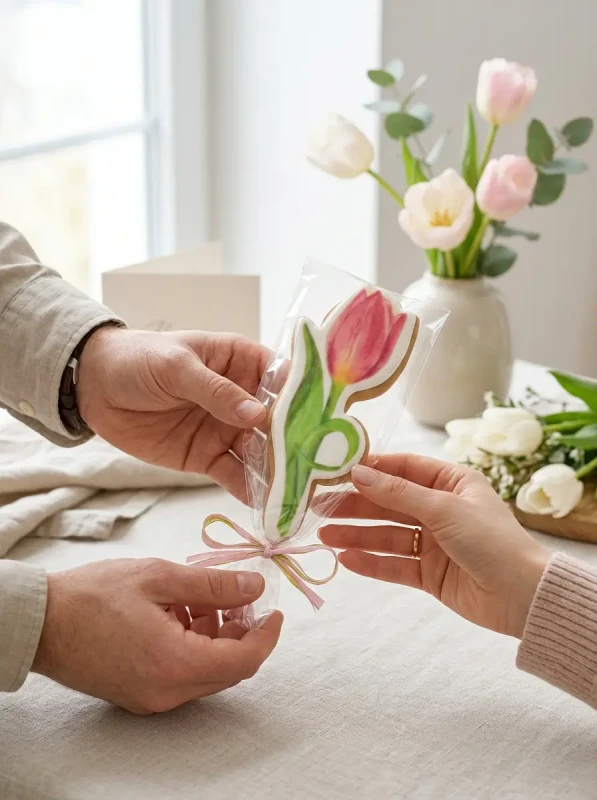 PREZENT NA DZIEŃ MAMY PIERNIK LUKROWANY TULIPAN 45 g DLA KOBIET NAUCZYCIELA (1).webp