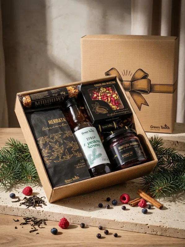 Zestaw prezentowy rzemieślniczy herbata czekolada syrop przysmaki premiump (3).webp