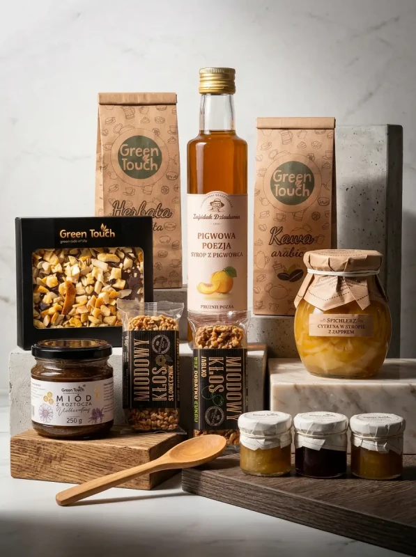 Mega zestaw prezentowy duży kosz box polski herbata kawa miód syrop cytryny (2).webp
