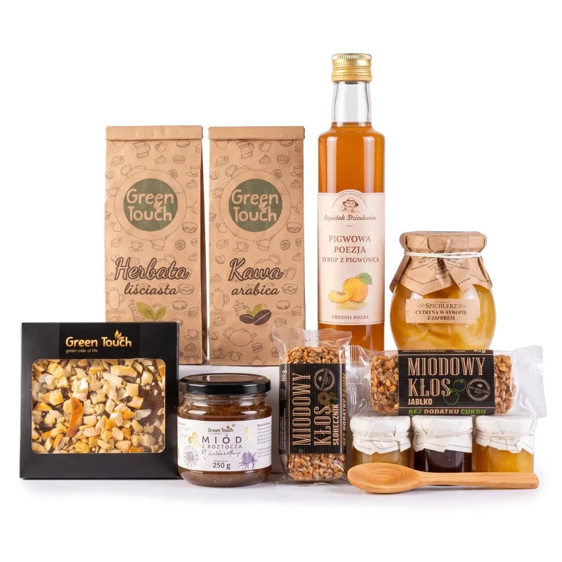 Mega zestaw prezentowy duży kosz box polski herbata kawa miód syrop cytryny (6).webp