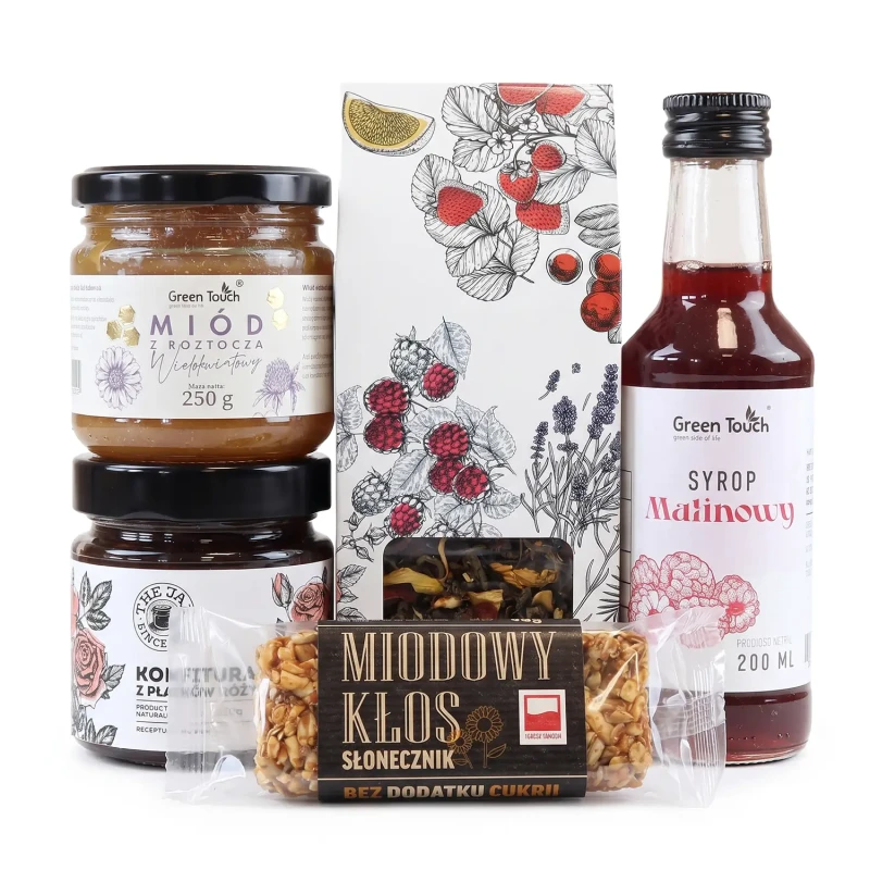 Zestaw prezentowy naturalny prezent podziękowanie herbata miód przetwory (3).webp
