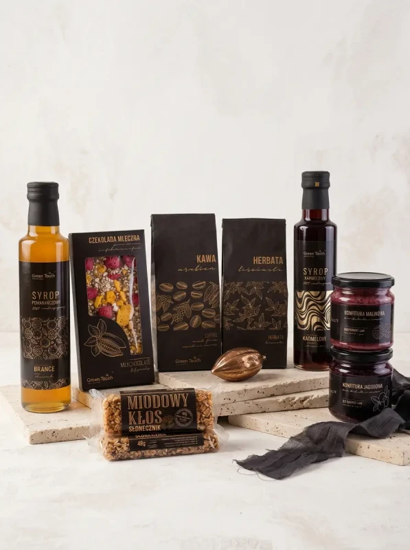 Mega zestaw prezentowy duży kosz box herbata kawa słodycze przetwory syropy (2).webp