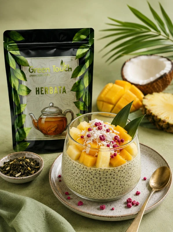 Herbata zielona SENCHA PARADISE 50 g ŚWIEŻA MANGO ANANAS KOKOS TROPIKALNA 4.webp