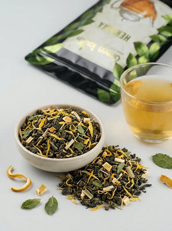 Herbata oolong CYTRYNOWY ZEN 50 g CYTRYNA TRAWA CYTRYNOWA MIĘTA MELISA 1.webp