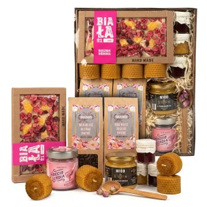 Duży kosz prezentowy na dzień mamy naturalny box