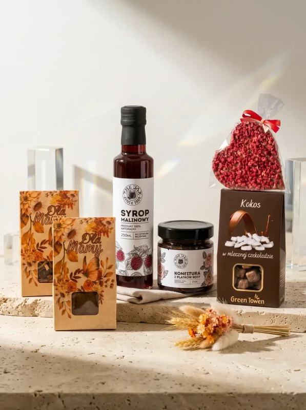 Kosz prezentowy zestaw na dzień mamy matki box, pudełko prezentowe z kwiatami (3).webp