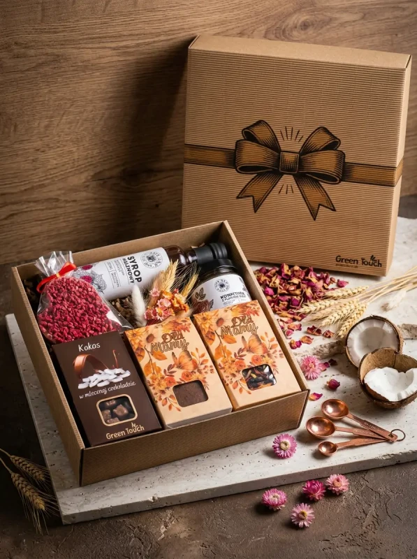 Kosz prezentowy zestaw na dzień mamy matki box, pudełko prezentowe z kwiatami (4).webp