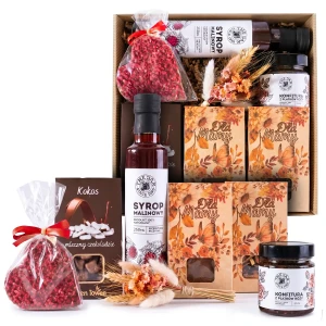 Kosz prezentowy zestaw na dzień mamy matki box, pudełko prezentowe z kwiatami