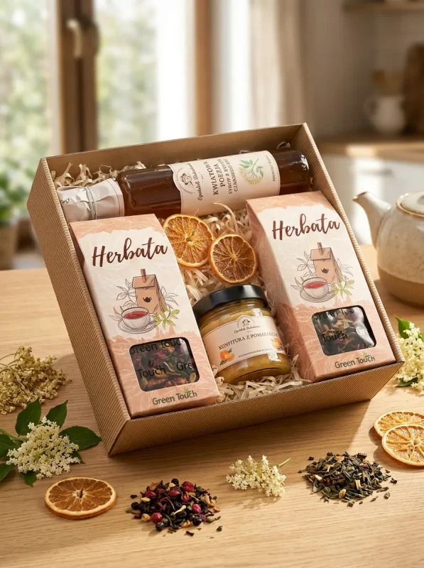 Kosz prezentowy z naturalnymi przetworami i herbatą (5).webp