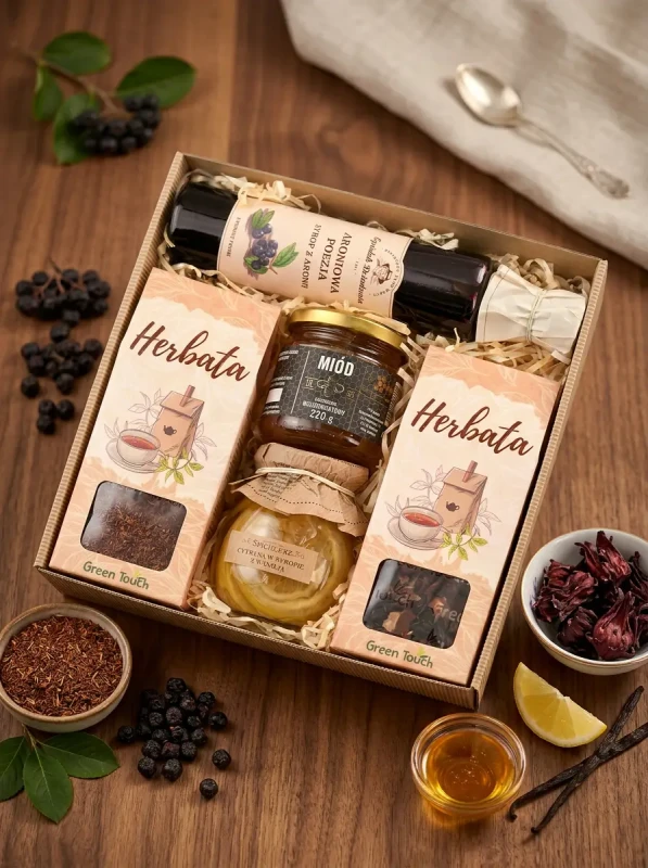 Kosz prezentowy z przetworami, herbatą rooibos i hibiskusem (3).webp