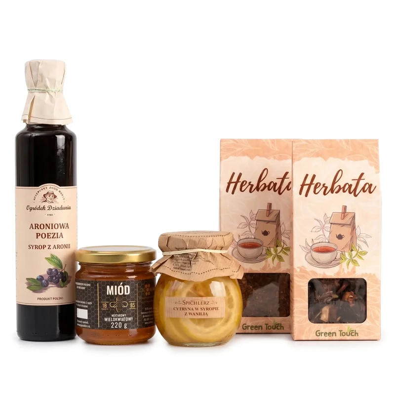 Kosz prezentowy z przetworami, herbatą rooibos i hibiskusem (5).webp