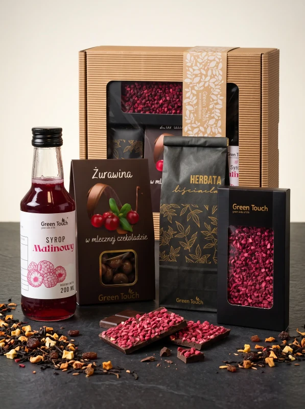 Zestaw prezentowy box herbata czekolada syrop malinowy żurawina upominek (6).webp