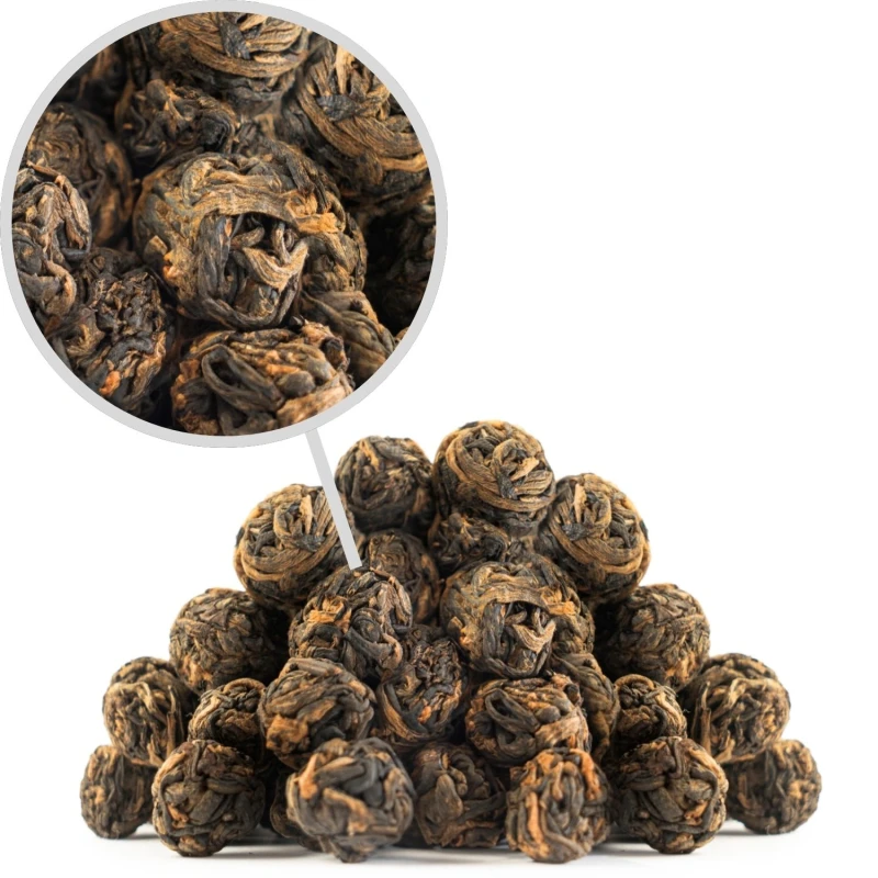 Long Zhu Black 50 g herbata czarna Dragon Pearl ręcznie zwijana liściasta