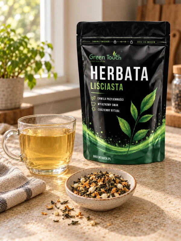 Herbata zielona Jaśminowy Świt 50 g Sencha jaśminowa z kwiatem i płatkami jaśminu 19%