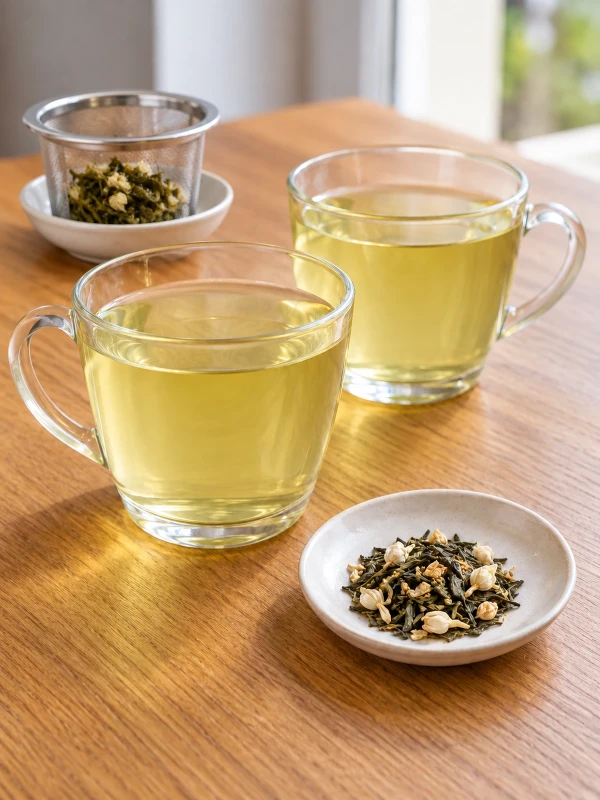 Herbata zielona Jaśminowy Świt 50 g Sencha jaśminowa z kwiatem i płatkami jaśminu 19%