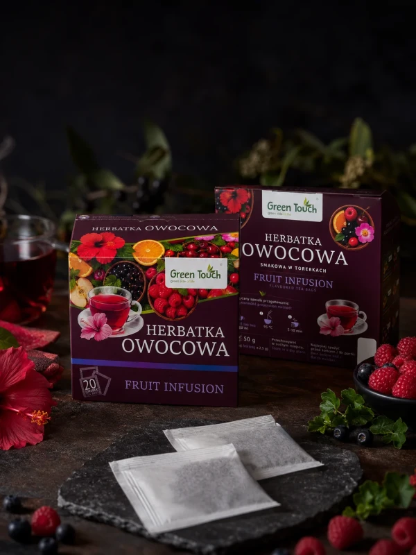 Herbata owocowa wiśnia pomarańcza hibiskus 36% owoców 20 saszetek torebek