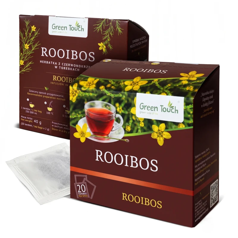 Herbata rooibos ekspresowa 20 saszetek torebek 40 g czerwonokrzew premium