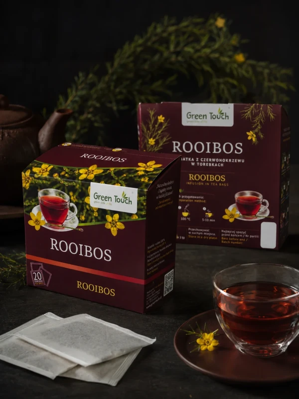 Herbata rooibos ekspresowa 20 saszetek torebek 40 g czerwonokrzew premium