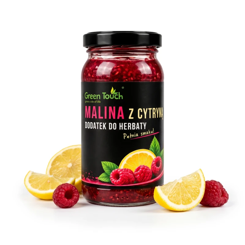 Malina z cytryną - dodatek do herbaty syrop malinowy  300 g - Green Touch