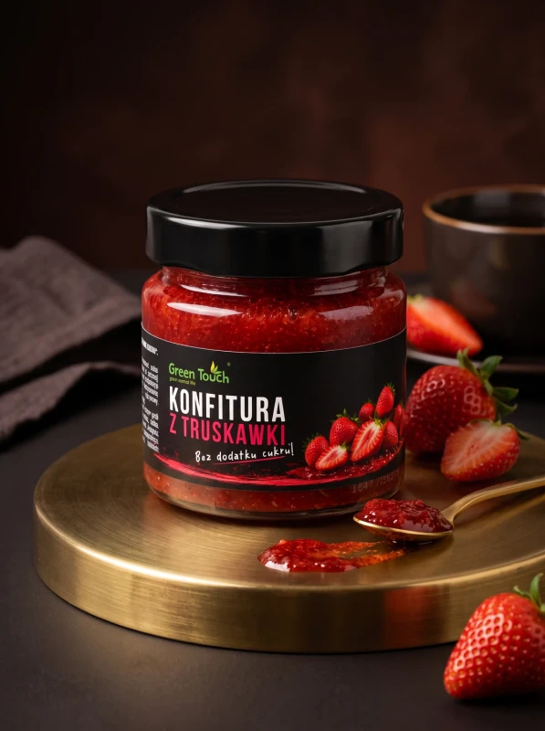 Konfitura z truskawki 190 g, 60% truskawek, bez dodatku cukru - Green Touch