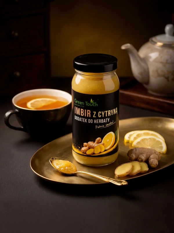 Imbir z cytryną - dodatek do herbaty syrop 300 g - Green Touch