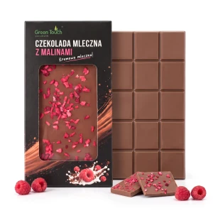 Czekolada mleczna z malinami liofilizowanymi 50 g - Green Touch