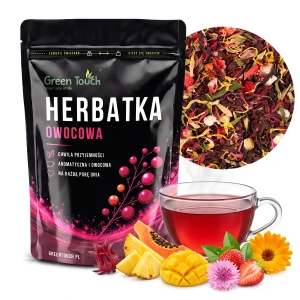 Herbata owocowa Rajski Hibiskus 100 g z ananasem papają, mango i truskawką