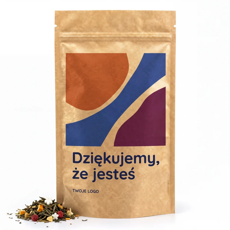 Herbata liściasta z nadrukiem i logo firmy – prezent i upominek dla klientów i pracowników