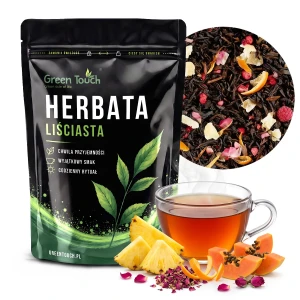 Herbata czarna Rajska Harmonia 50 g pomarańcza papaja ananas płatki róży