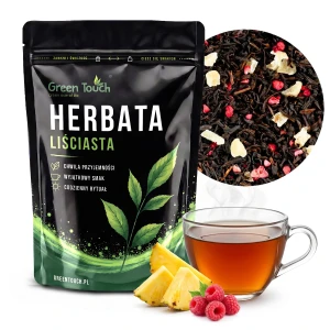 Herbata czarna Malinowe Słońce 50 g ananas, malina liofilizowana malinowa