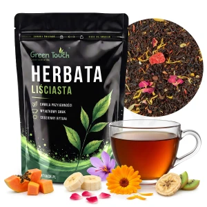 Herbata czarna Kuszący Owoc 50 g Ceylon papaja banan kiwi szafran