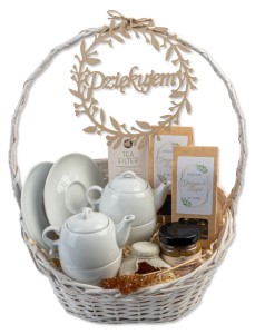 Kosz prezentowy personalizowany podziękowanie dla rodziców i świadków