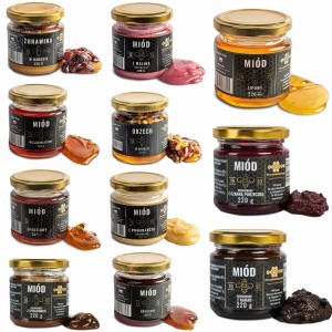 Mega zestaw miodów 11x 220g polskie miody w różnych smakach