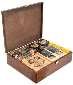 Duża skrzynka prezentowa deluxe zestaw herbata, kawa, trufle i inne