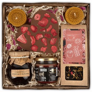 Zestaw prezentowy kosz prezent dla mamy i kobiet lub walentynki