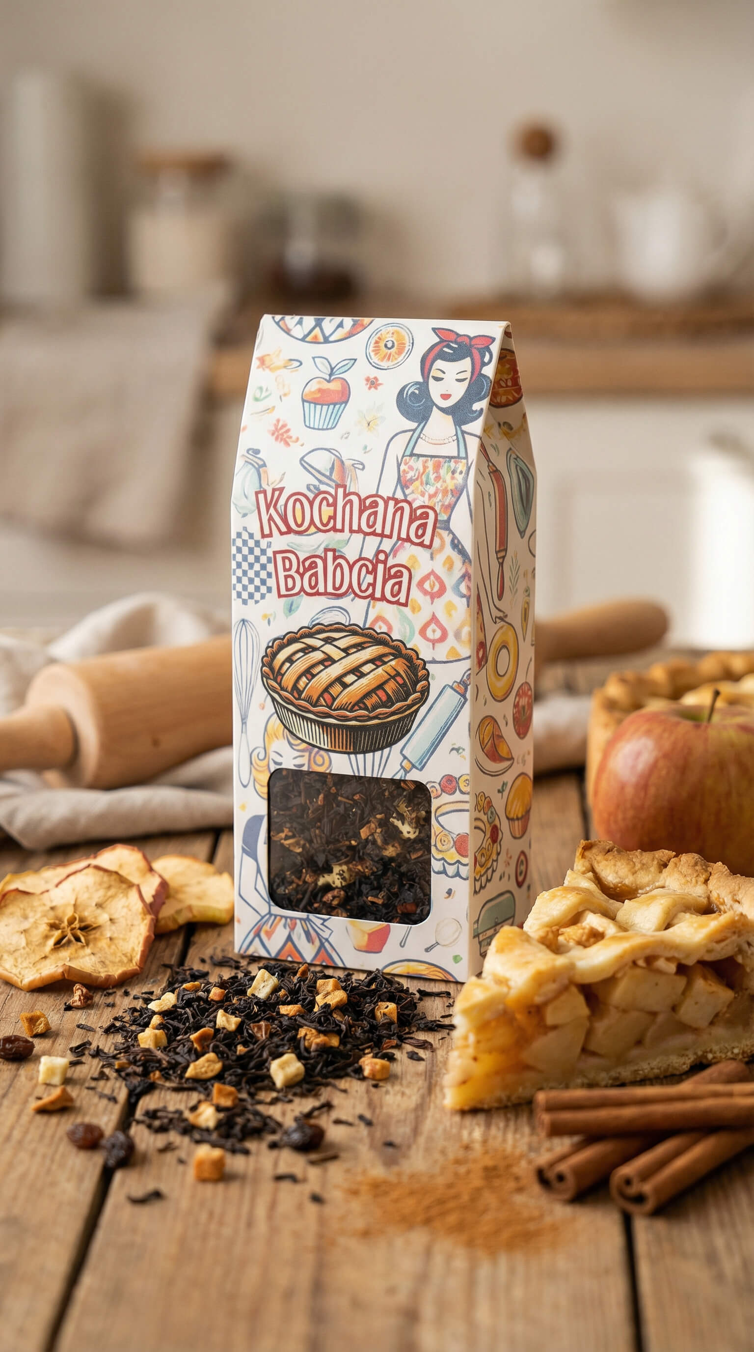 PREZENT NA DZIEŃ BABCI herbata czarna szarlotka w pudełku z nadrukiem 60 g.jpeg