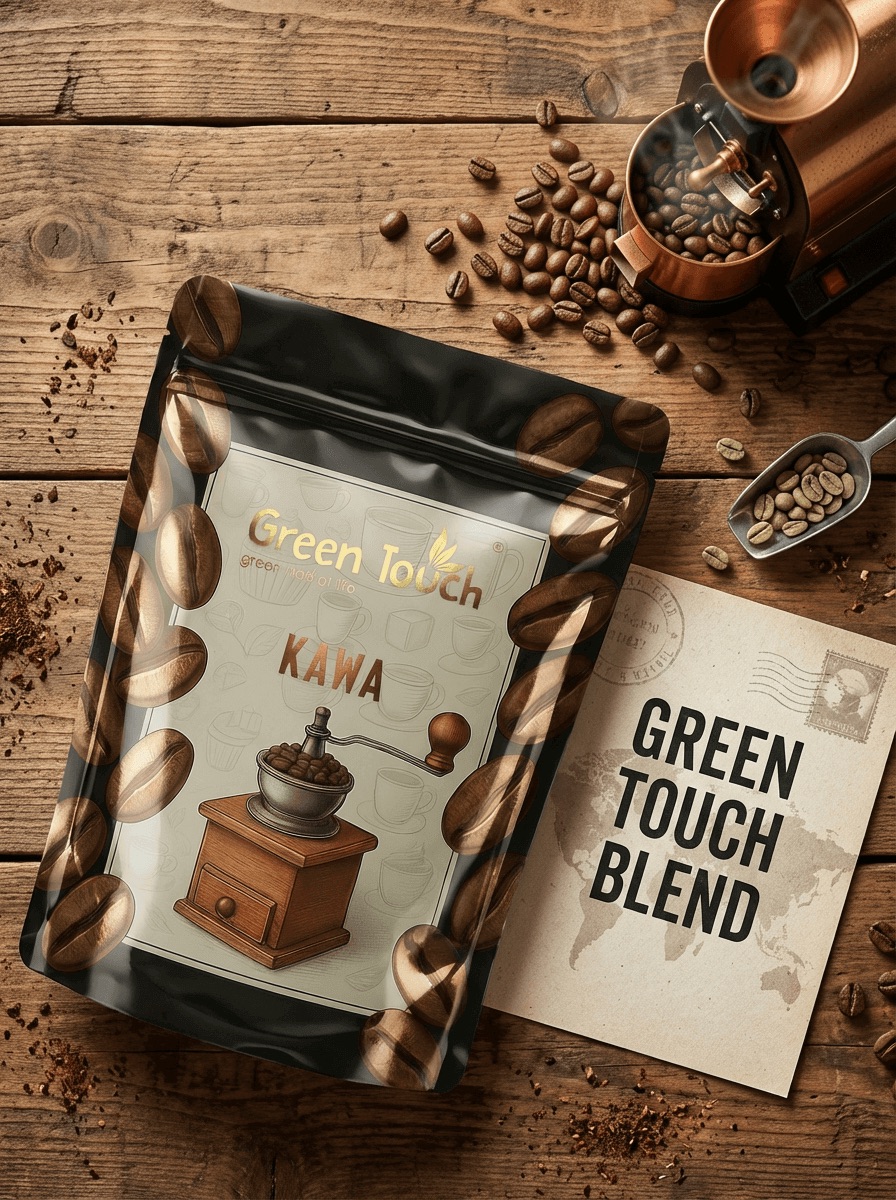 Kawa Green Touch Blend 100% arabica Brazylia, Uganda, Peru, Honduras 200 g.jpeg