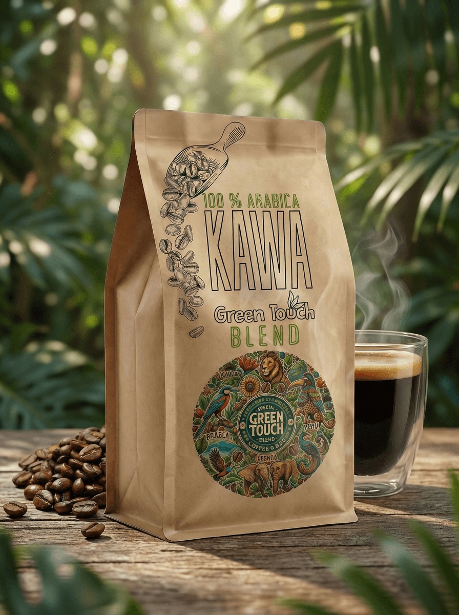 Kawa Green Touch Blend 100% arabica Brazylia, Uganda, Peru, Honduras 1 kg.jpeg