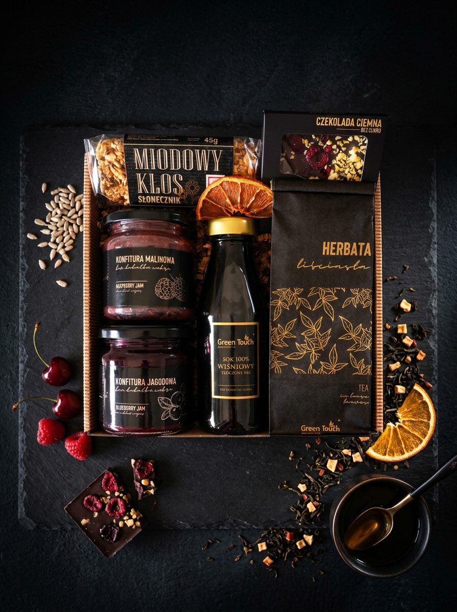 ZESTAW KOSZ PREZENTOWY SŁODYCZE BEZ DODATKU CUKRU PREZENT HERBATA CZEKOLADA (1).jpeg