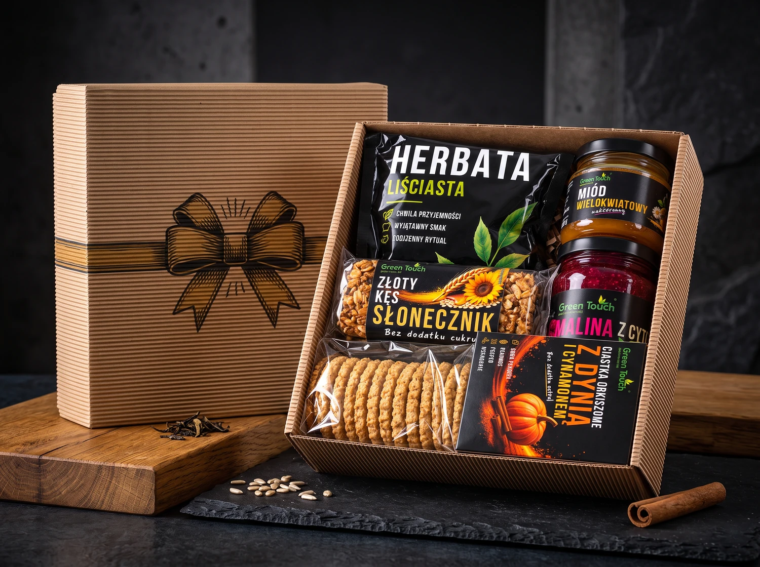 Zestaw BX02 z herbatą, miodem i ciastkami z dynią