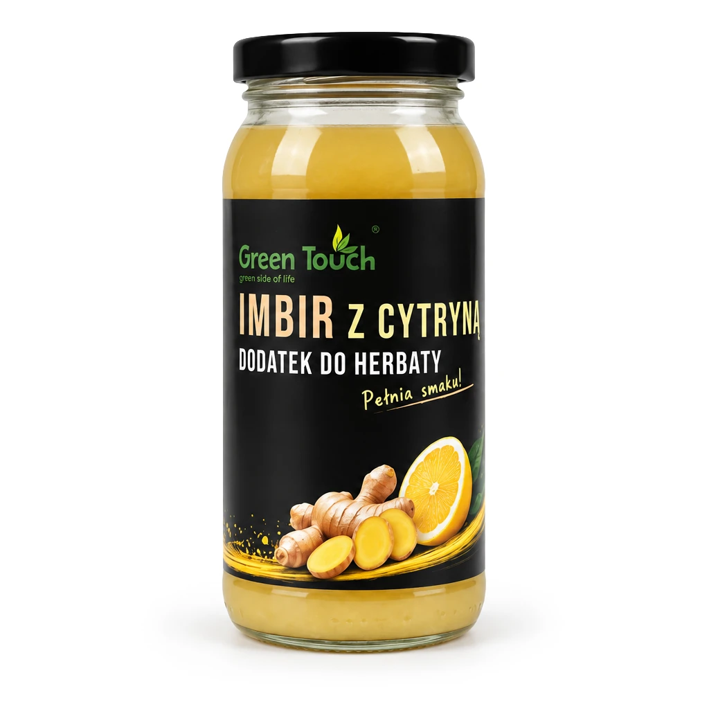 Opakowanie na białym tle — Imbir z cytryną - dodatek do herbaty 300 g - Green Touch