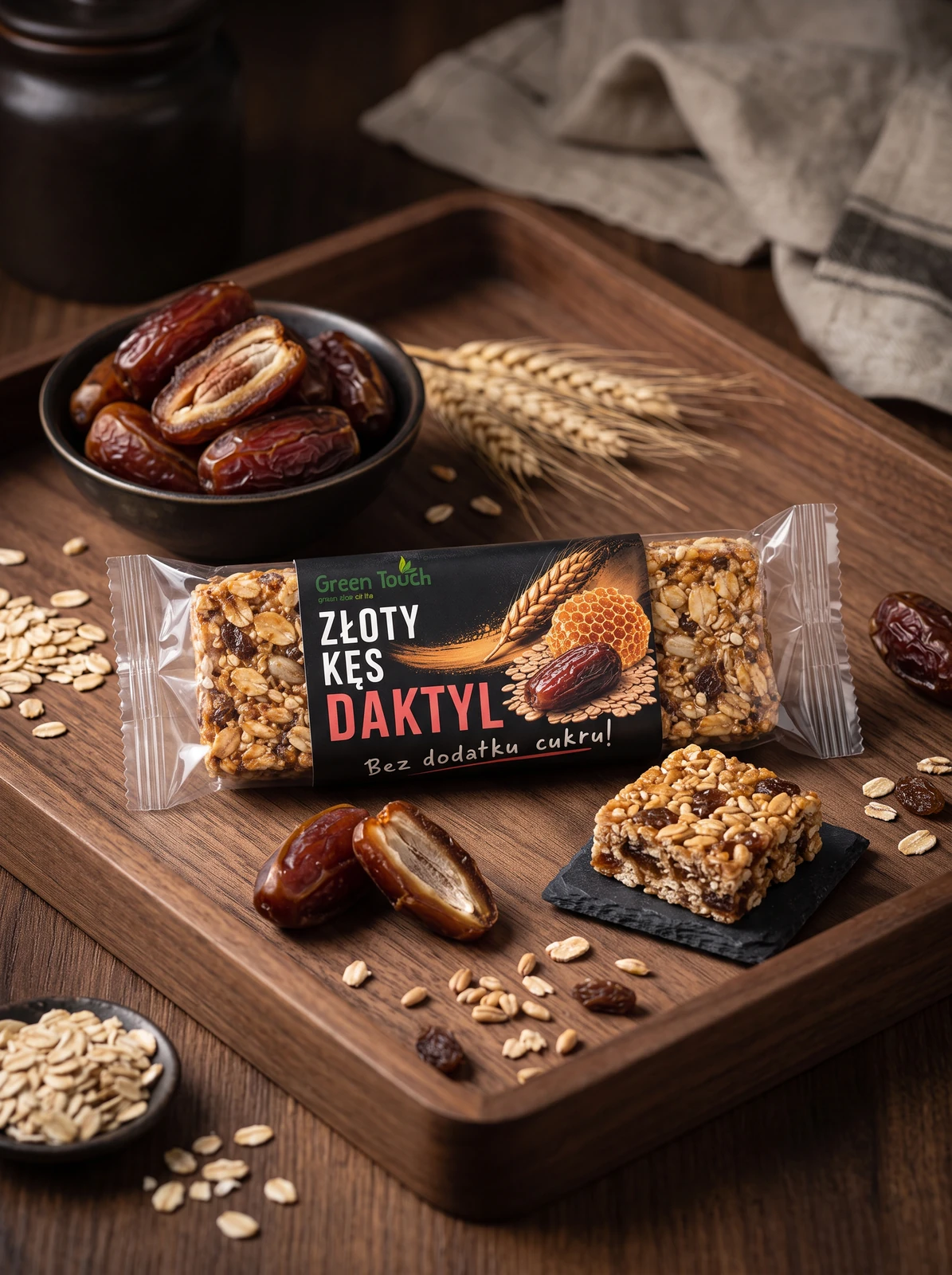 Aranżacja produktu — Złoty Kęs Daktyl - baton zbożowy 45 g - Green Touch